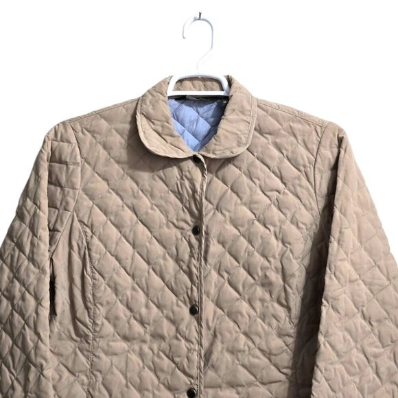 Eddie Bauer Tan Quilted Goose Down Jacket Sz XL - Picture 3 of 12